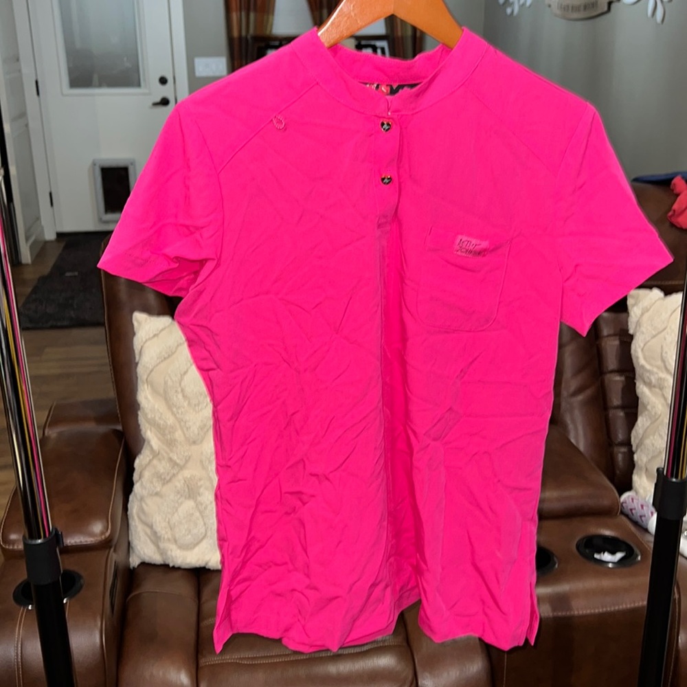 Women’s medium Koi by Betsy Johnson pink scrub top